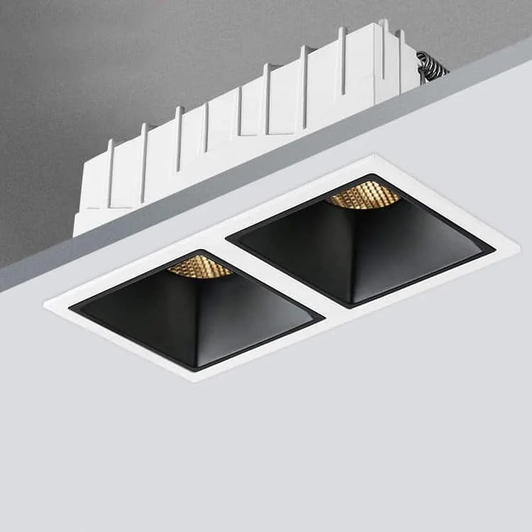 Luminaria empotrada doble antideslumbrante profunda