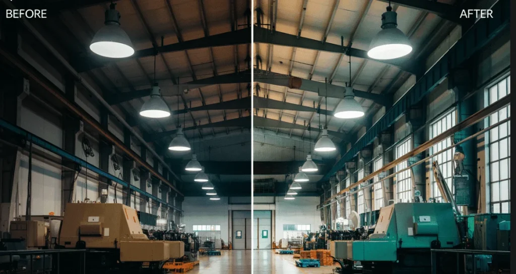 Renovar campanas industriales: comparar luz, consumo y mantenimiento