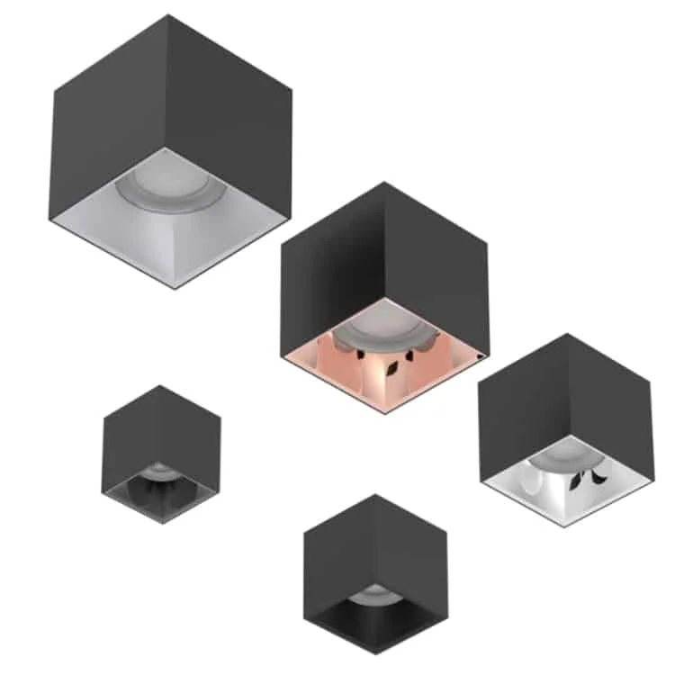 Downlights cuadrados de superficie con protección IP65