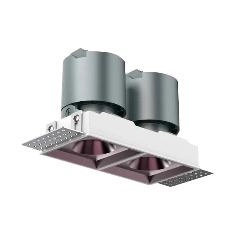 Downlights cuadrados dobles sin marco
