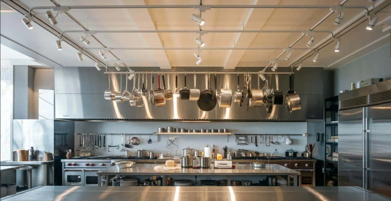 Iluminación de carril en la cocina