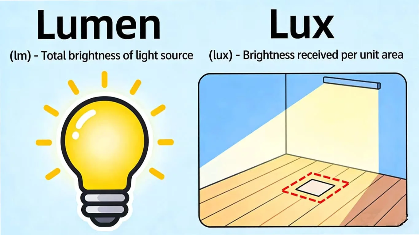 Lúmenes vs lux