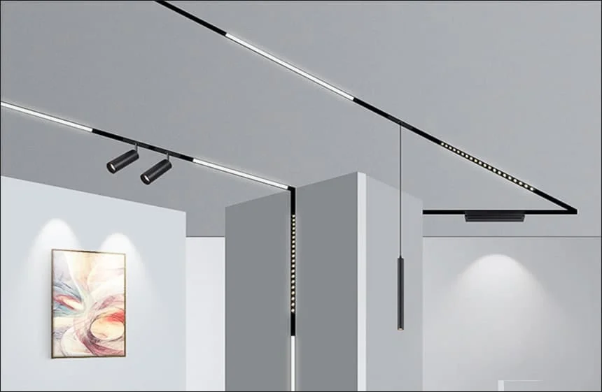Sistema de iluminación de carril magnético