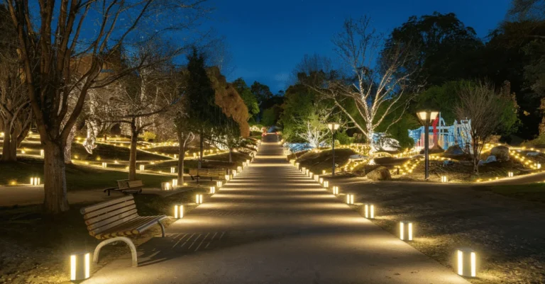 Iluminación del parque al aire libre