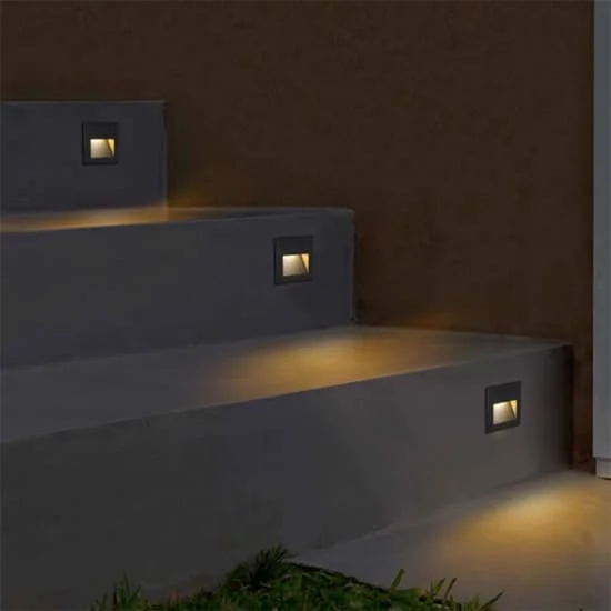 Luminaria de pared exterior empotrada