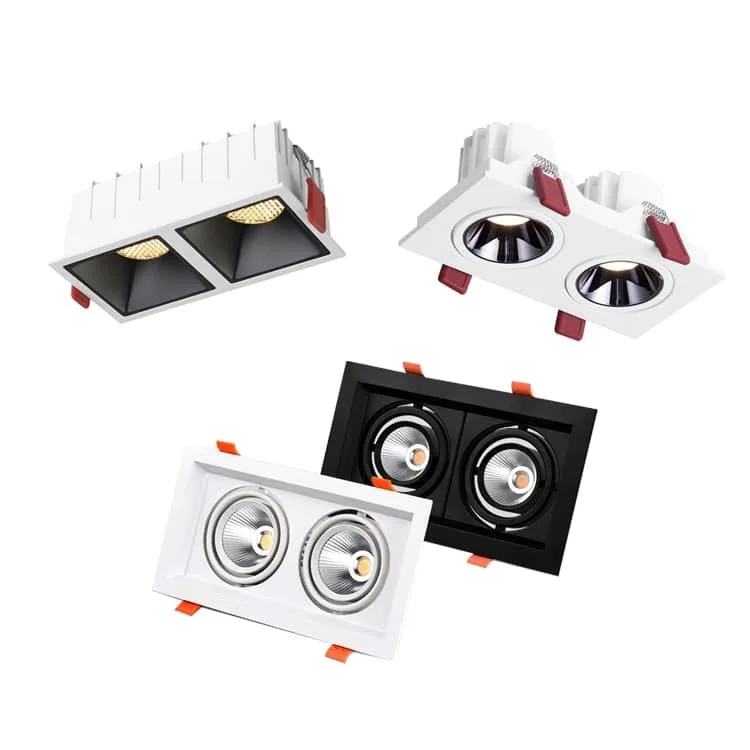 Downlights dobles: reflector fijo u orientable