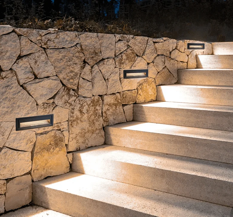 Aplique empotrable para escalera exterior