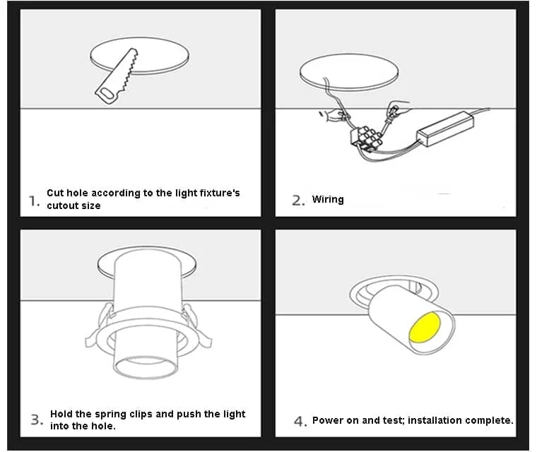 Instalación de downlight retráctil